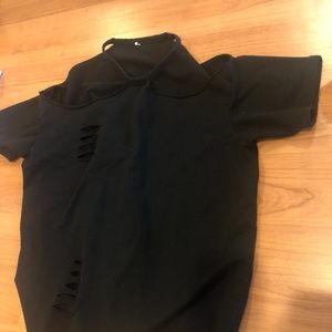 Black tee with rips